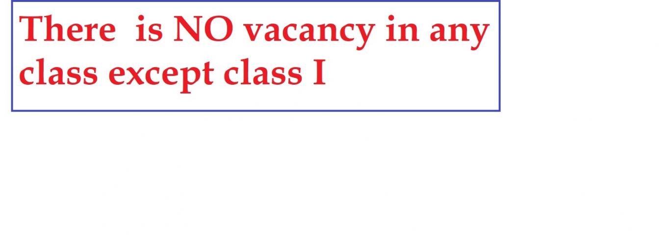 NO VACANCY IN ANY CLASS EXCEPT CLASS I